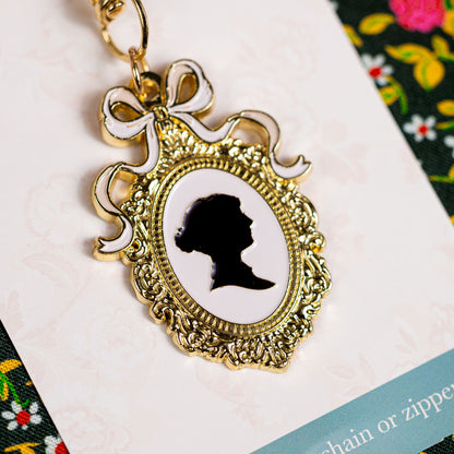 Jane Austen Silhouette Enamel Charm