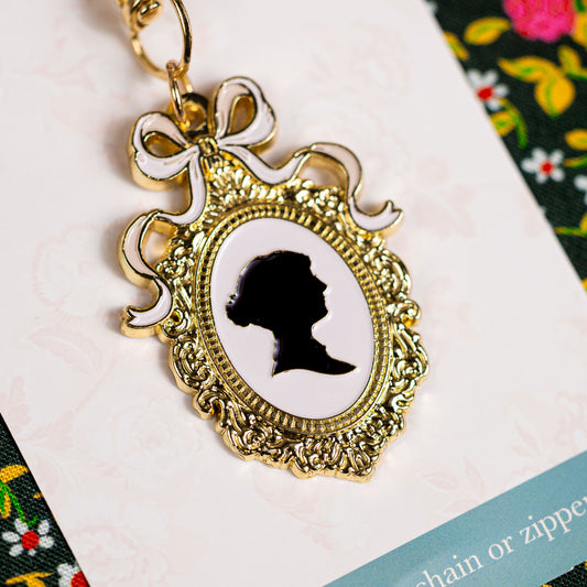 Jane Austen Silhouette Enamel Charm
