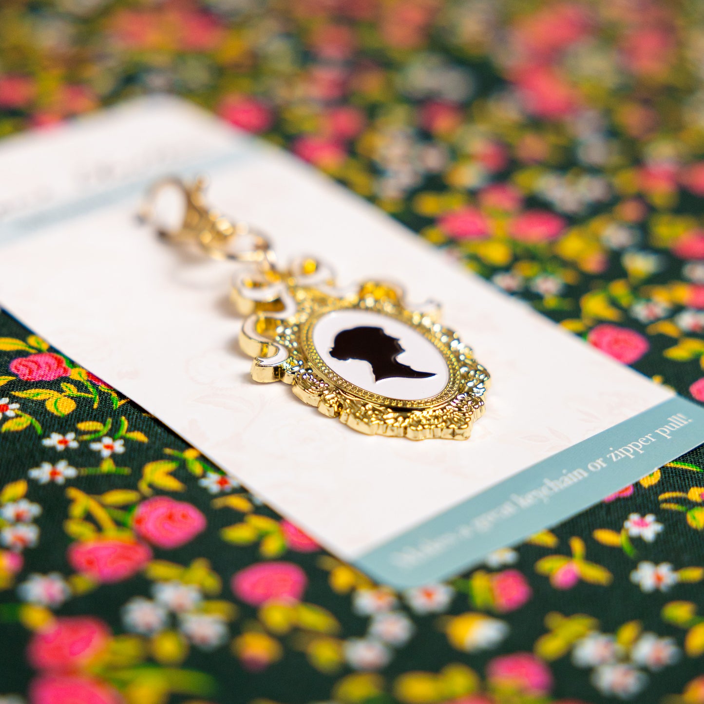 Jane Austen Silhouette Enamel Charm