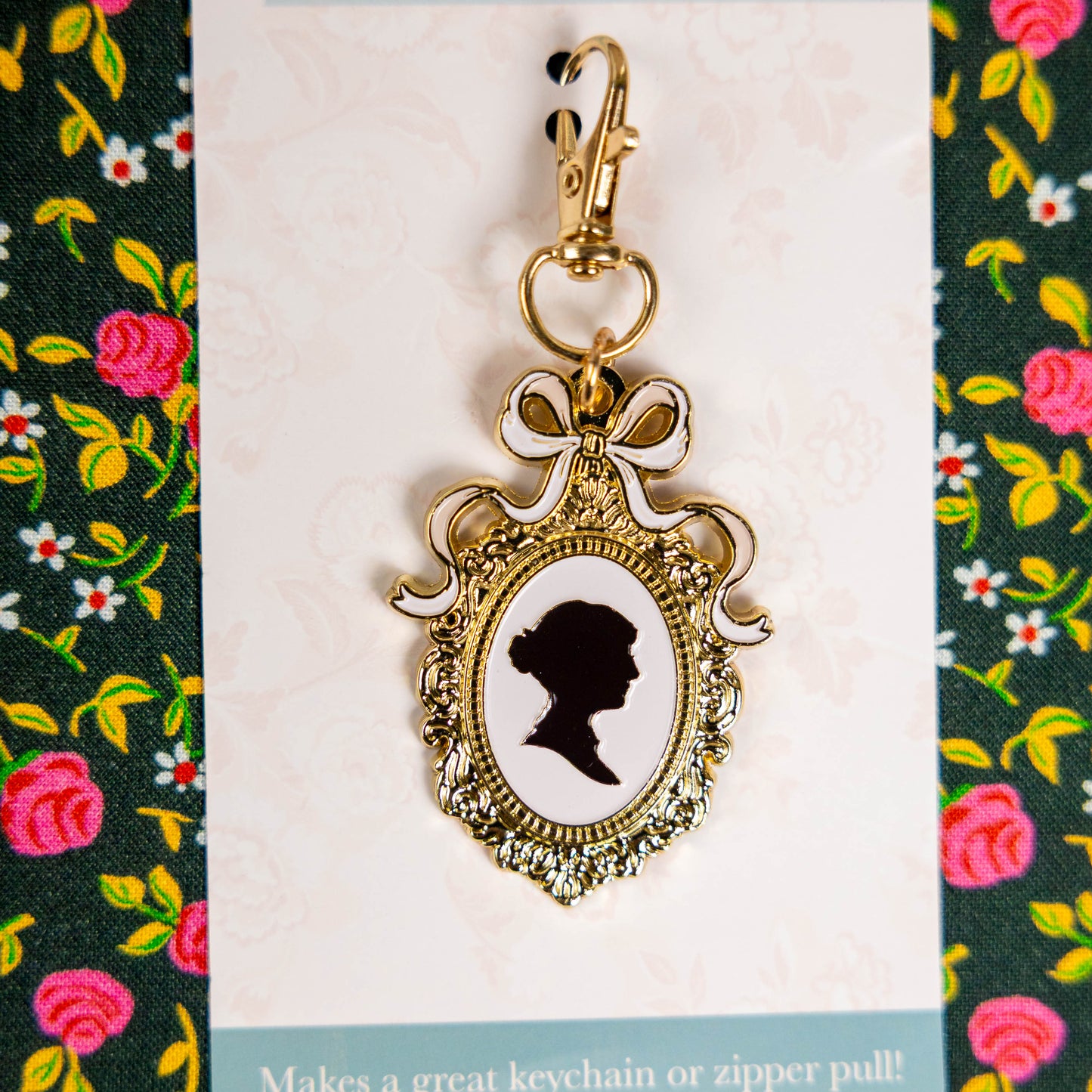 Jane Austen Silhouette Enamel Charm