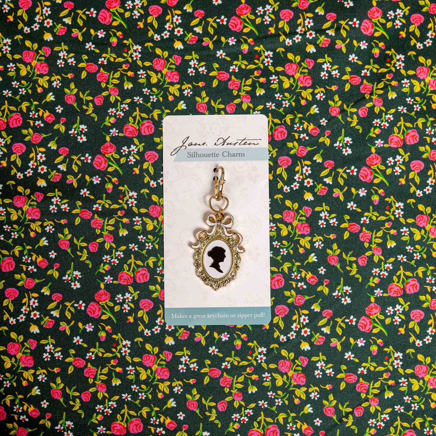 Jane Austen Silhouette Enamel Charm