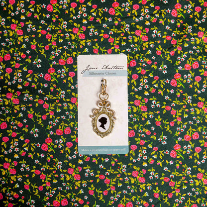 Jane Austen Silhouette Enamel Charm