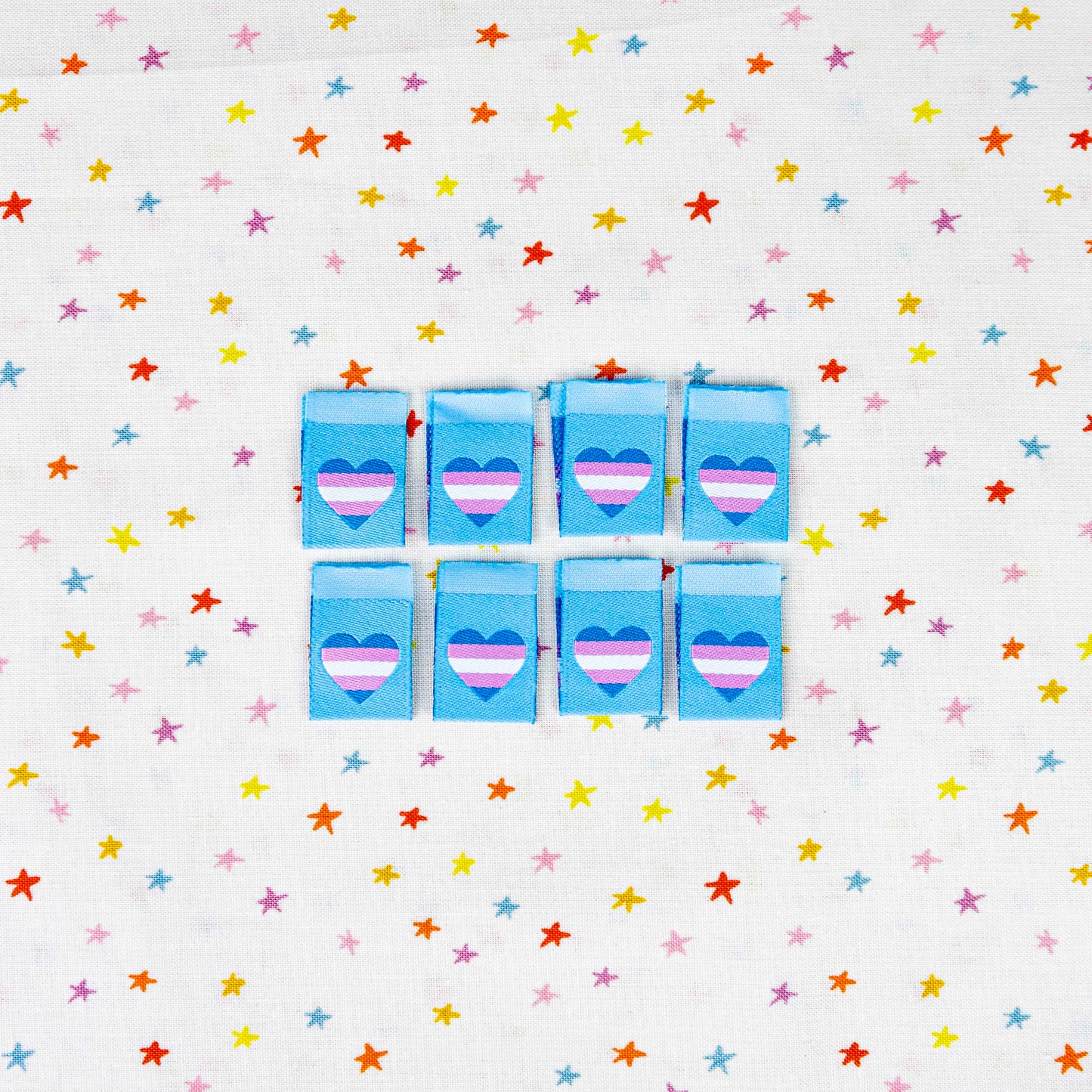 Trans Flag Heart Woven Labels by Sarah Hearts