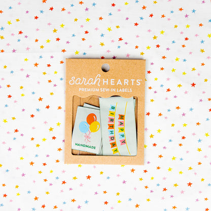 Birthday Multipack Woven Labels by Sarah Hearts