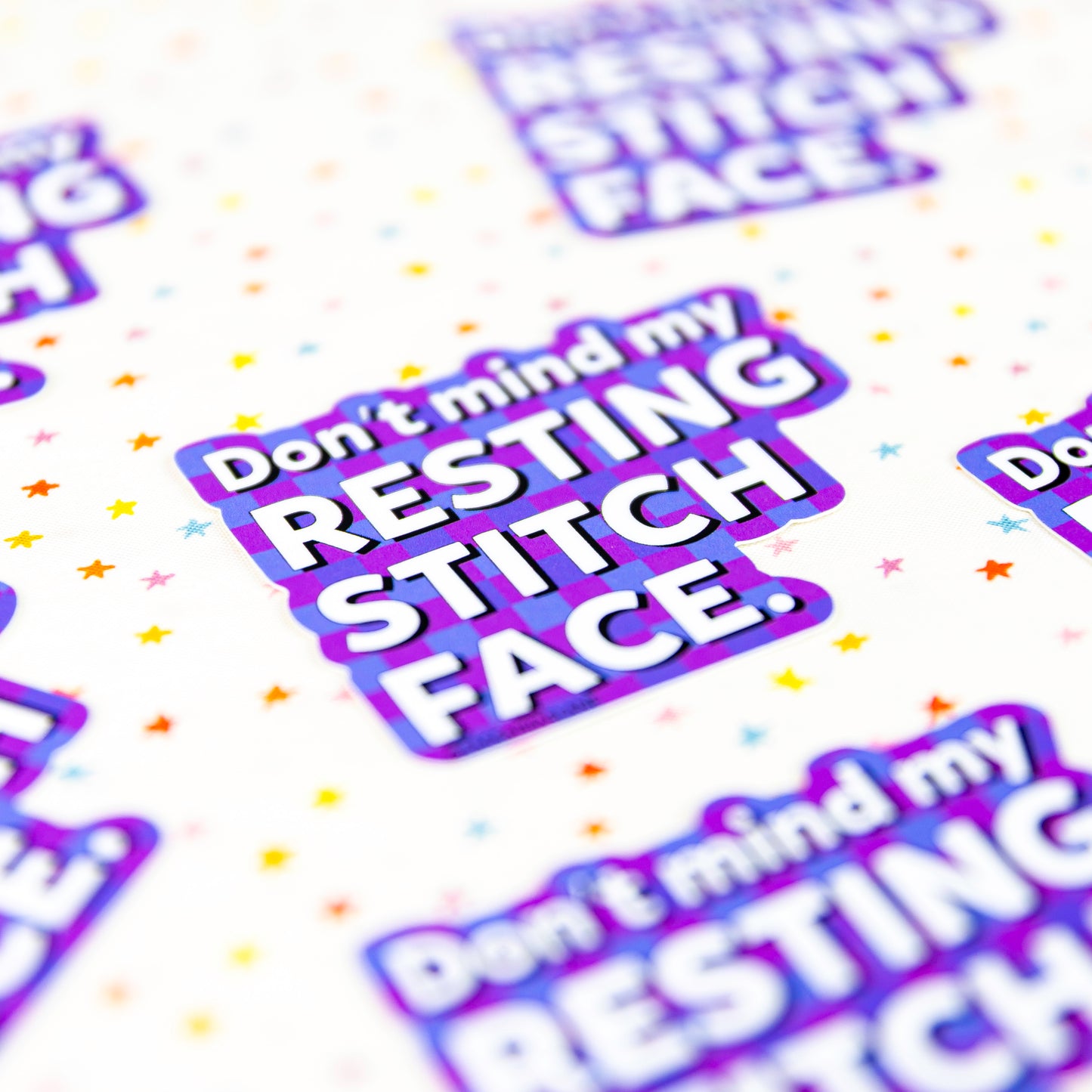 Resting Stitch Face Sticker by Sassafras Lane