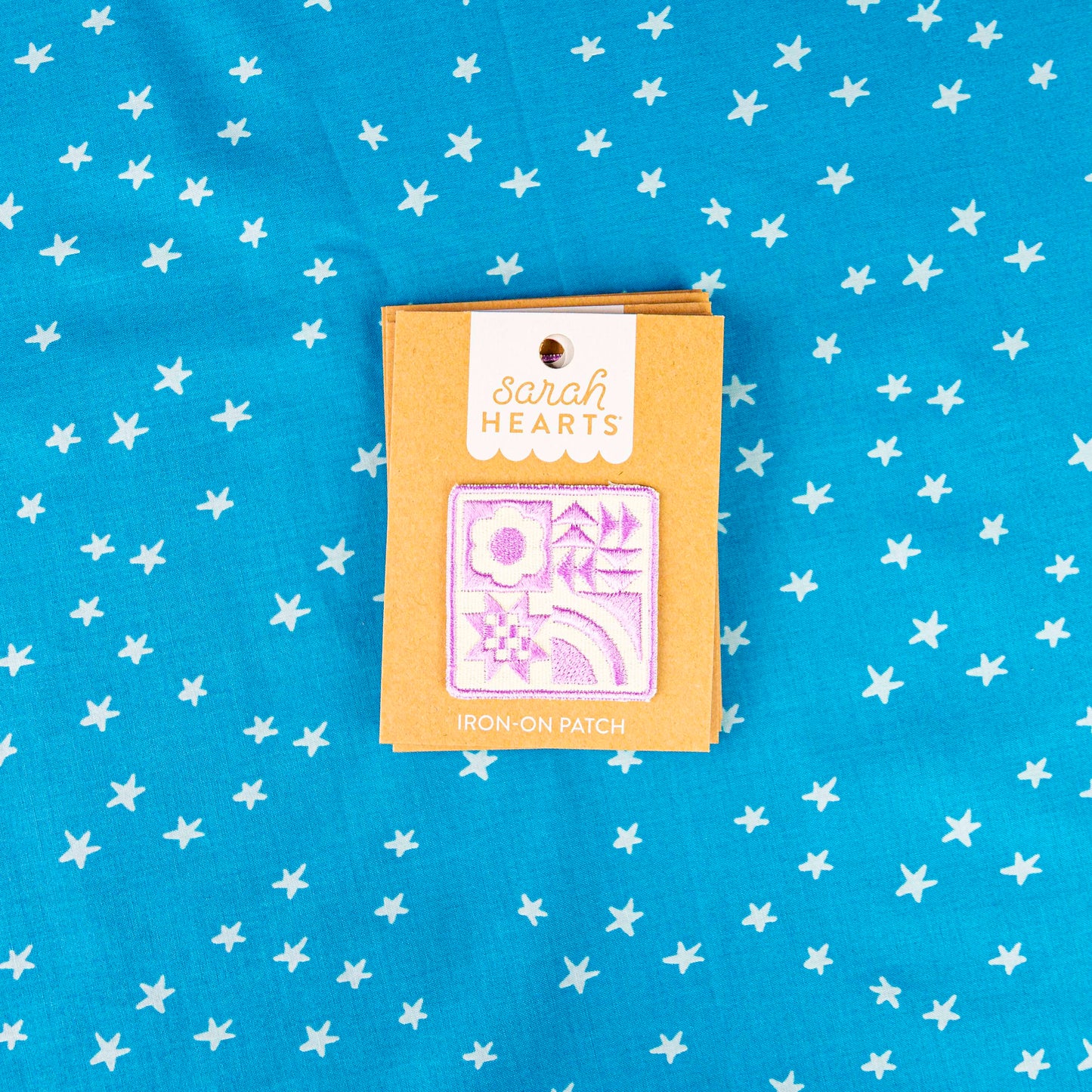 Lavender Quilt Block Iron-On Patch - Sarah Hearts