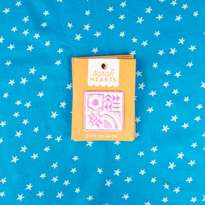 Lavender Quilt Block Iron-On Patch - Sarah Hearts