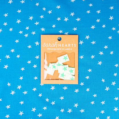Mint Green Star Woven Labels by Sarah Hearts
