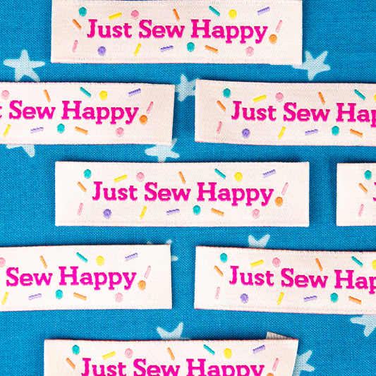 Just Sew Happy Tied with a Ribbon Woven Labels by Sarah Hearts