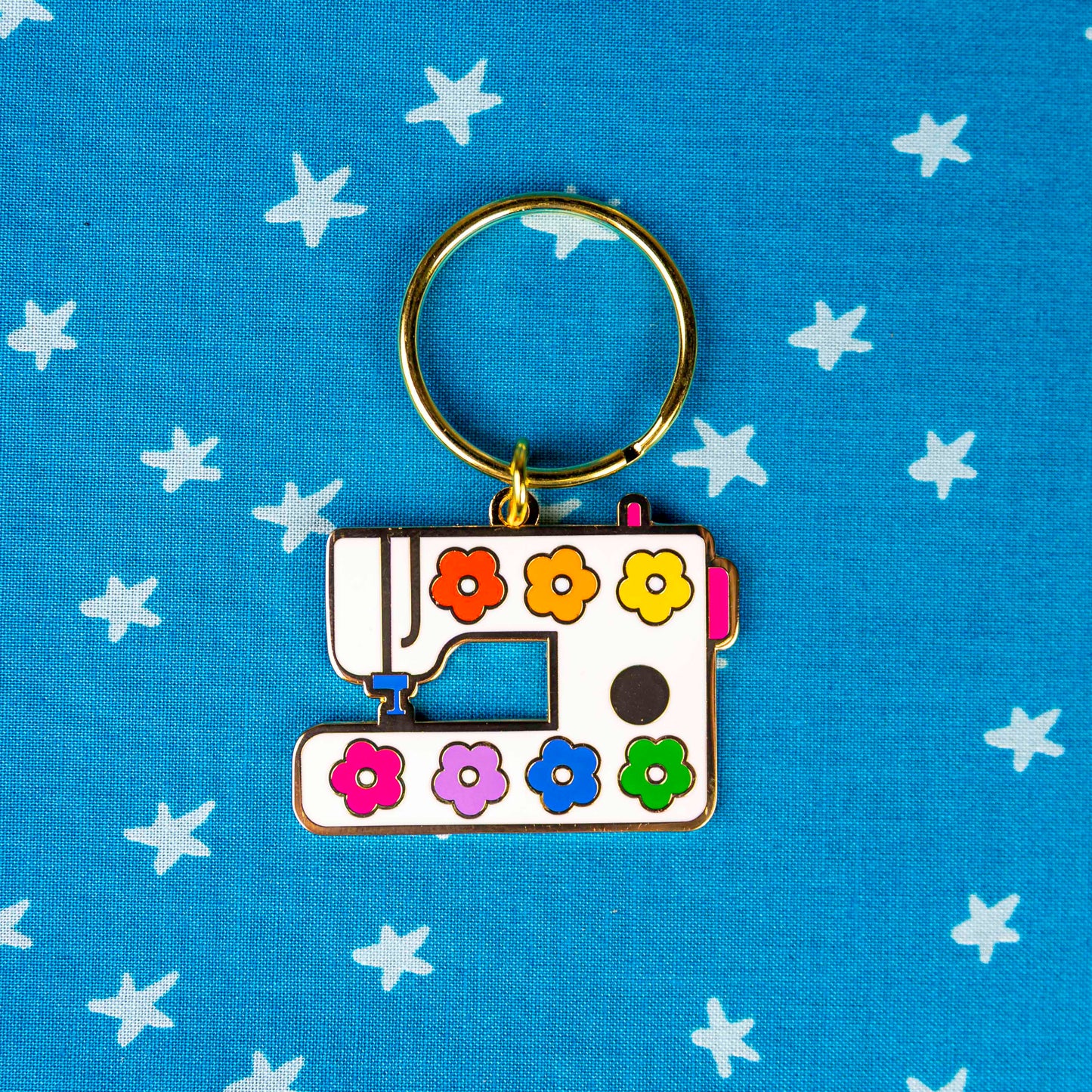 Daisy Sewing Machine Enamel Keychain by Sarah Hearts