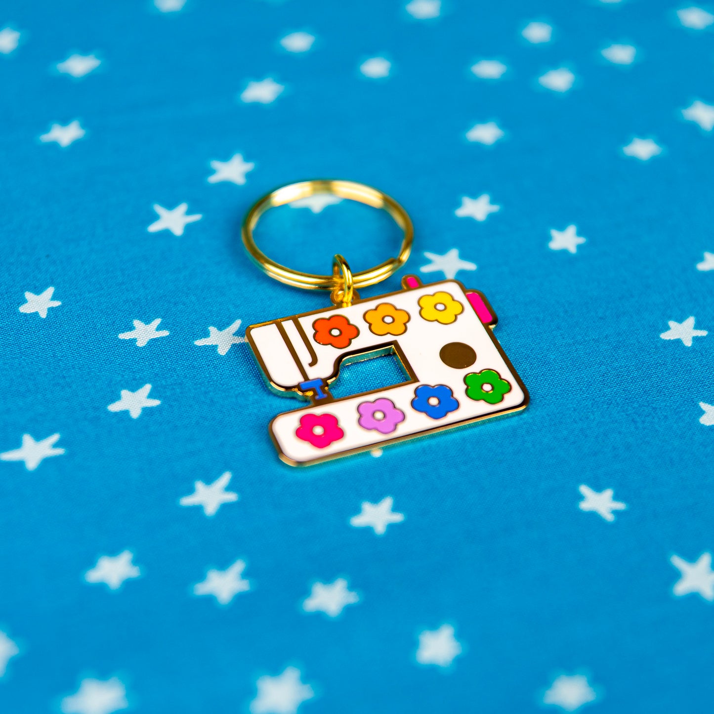 Daisy Sewing Machine Enamel Keychain by Sarah Hearts