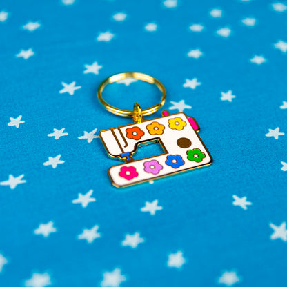 Daisy Sewing Machine Enamel Keychain by Sarah Hearts