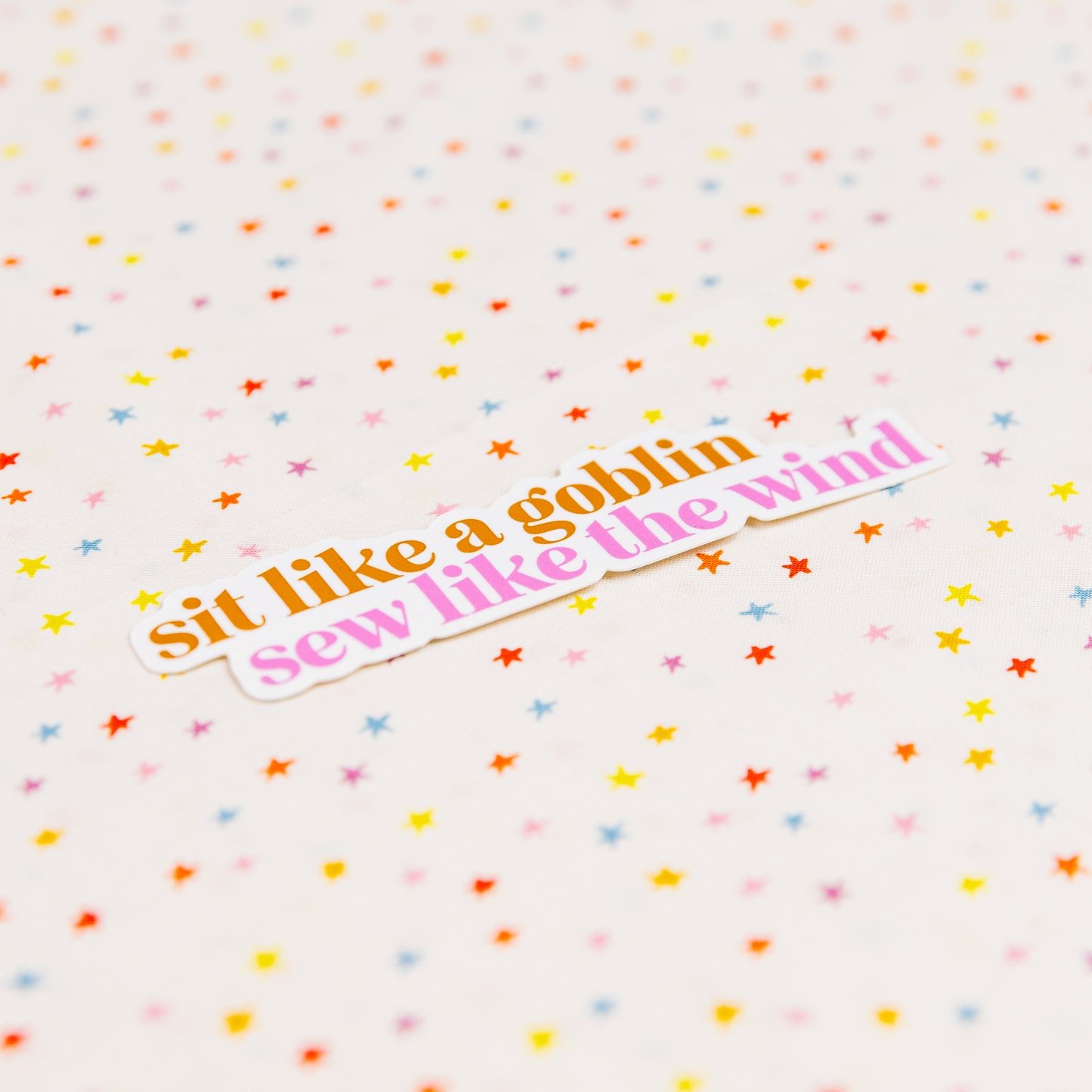 Sit Like a Goblin. Sew Like the Wind Stickers by Feral Notions