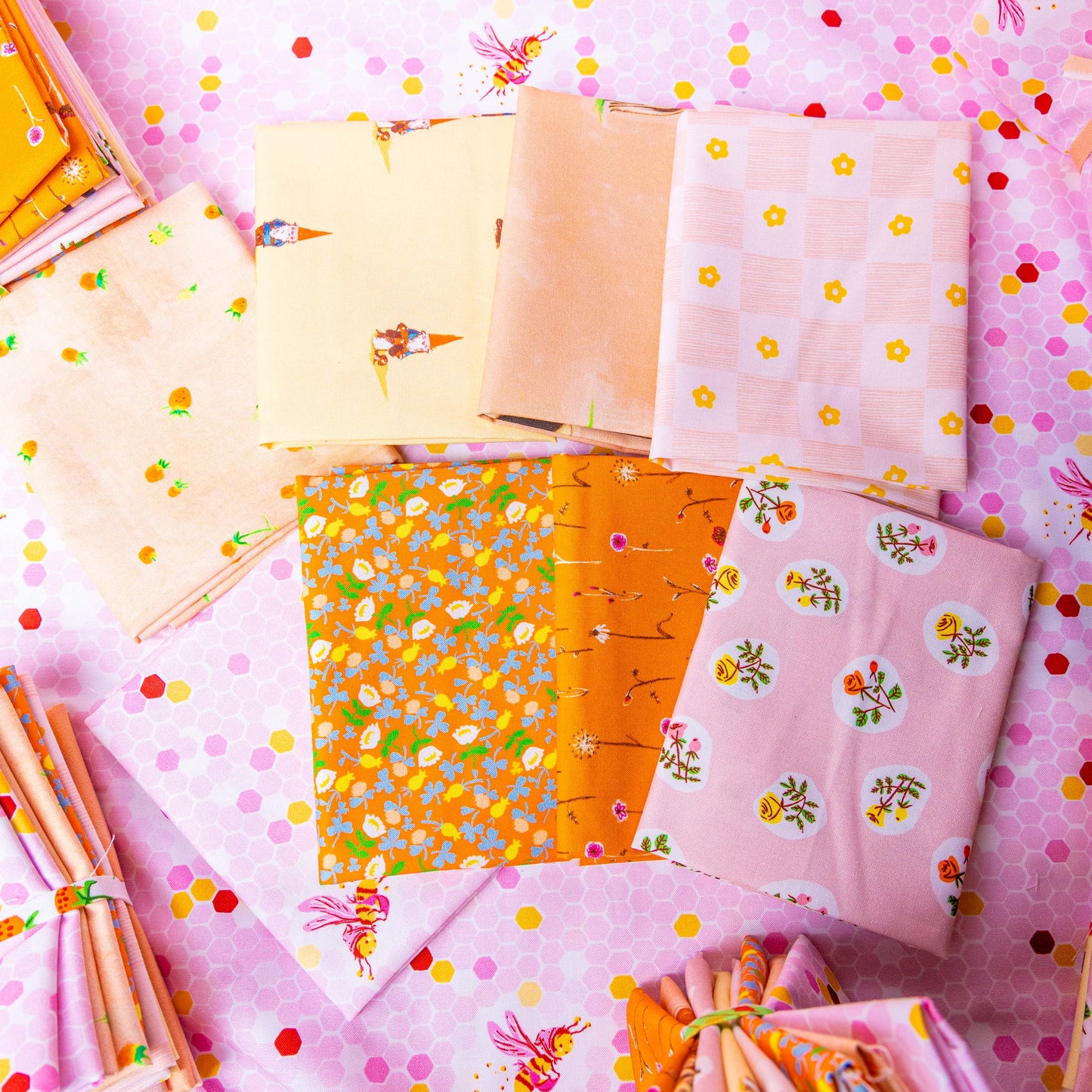 Heather Ross Peaches and Cream 8 Pc FQ Bundle