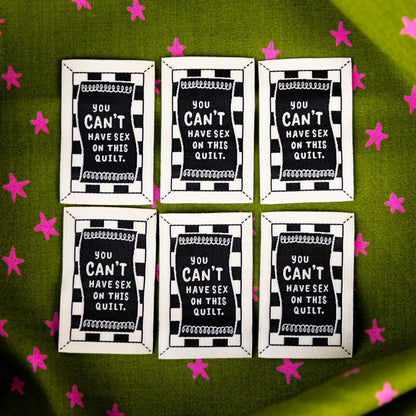 You CANT Have Sex On This Quilt Labels
