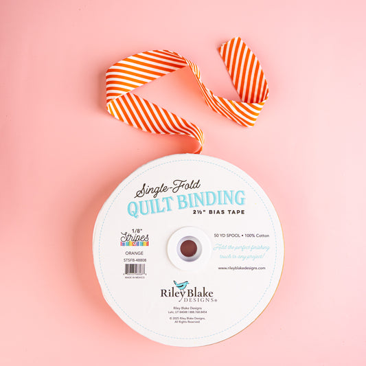 Single Fold Bias Binding by Riley Blake Orange Stripes