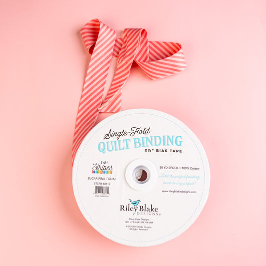 Single Fold Bias Binding by Riley Blake Sugar Pink Tonal
