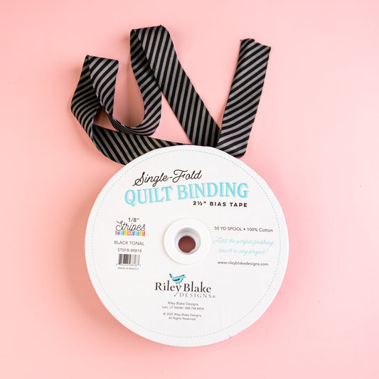 Single Fold Bias Binding by Riley Blake Black Tonal