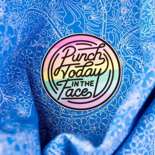 Punch Today in the Face - Sticker by Yarnival Stickers