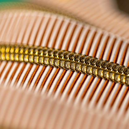 Sassafras Lane Light Brown Stripe Zipper Tape with Faux Metal Nylon Teeth in Gold Finish