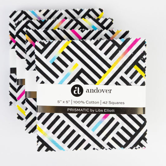 Prismatic 5" Squares by Libs Elliott for Andover