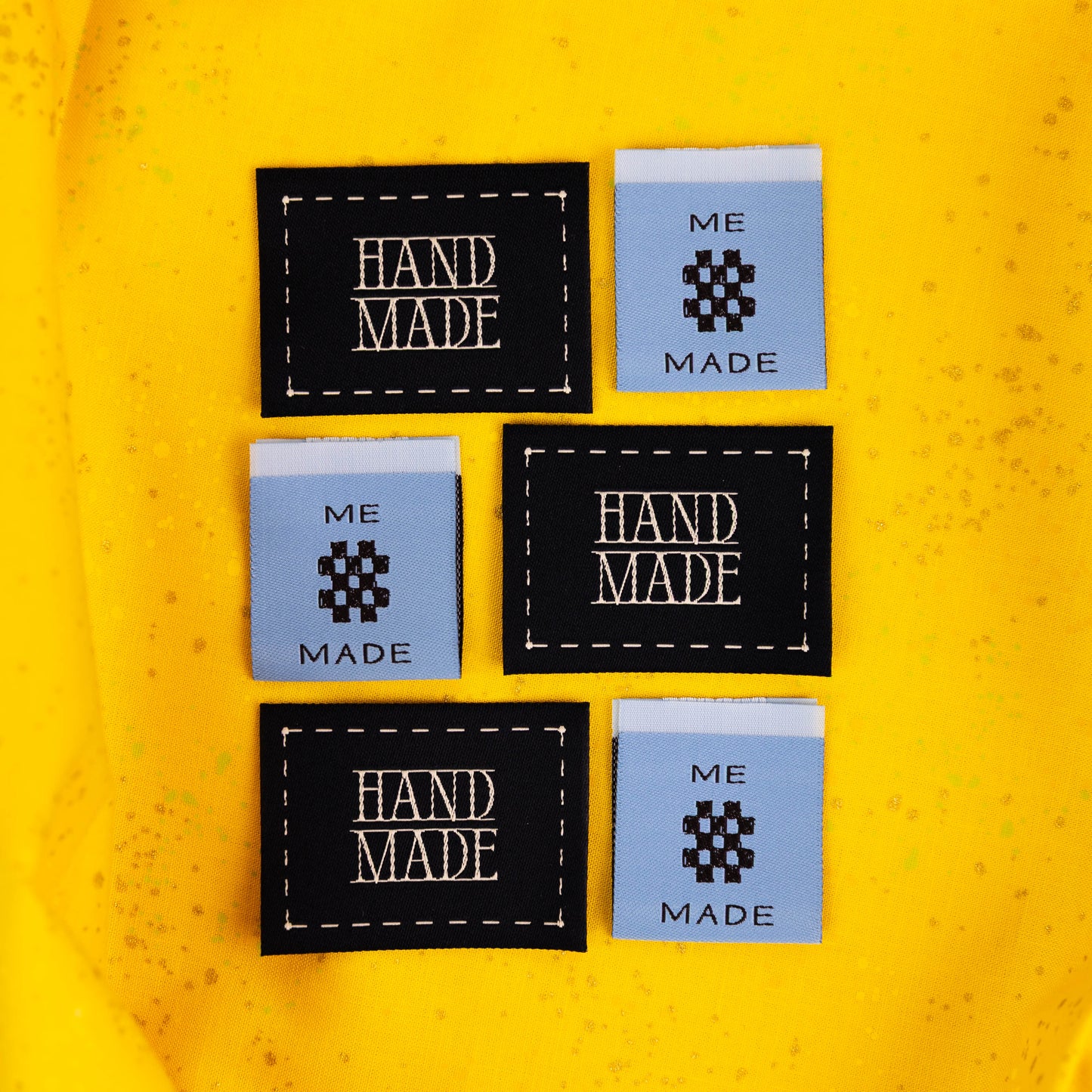 Handmade Stitch Frame Labels in Blue by Matchy Matchy