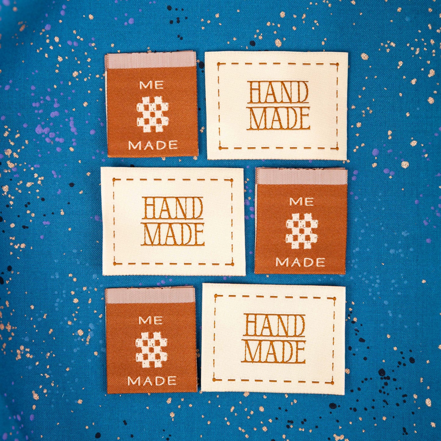 Handmade Stitched Labels in Ginger by Matchy Matchy