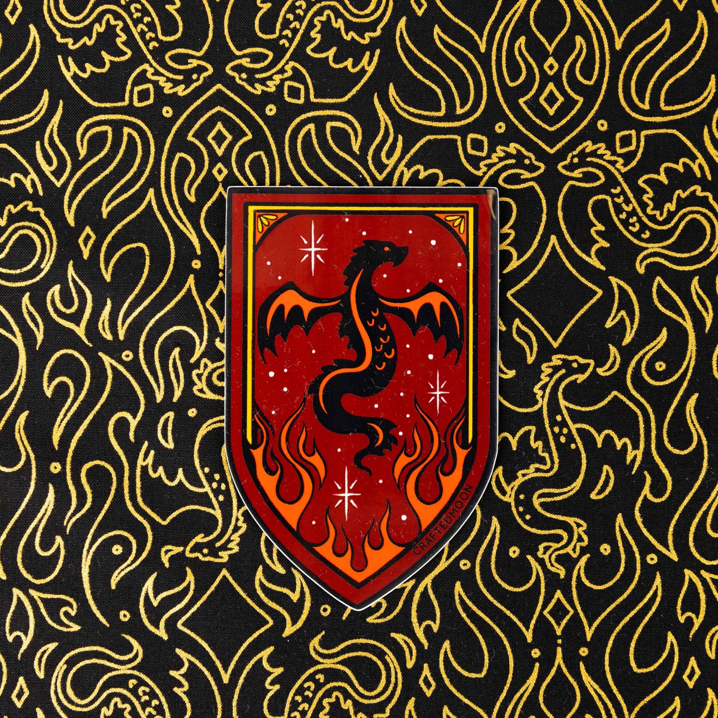 Fireglow Red Dragon Sticker by Crafted Moon