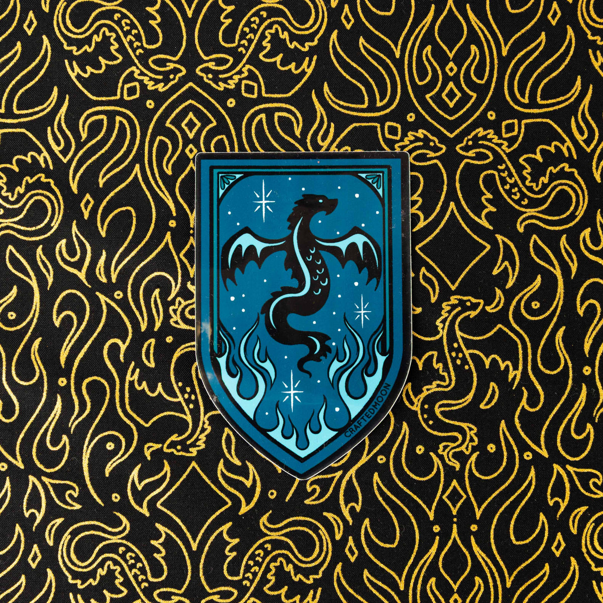 Fireglow Blue Dragon Sticker by Crafted Moon