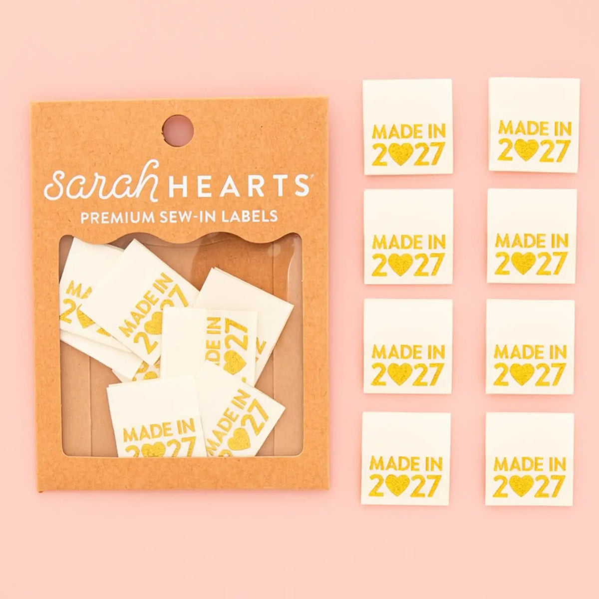 Made in 2027 Gold Sew In Labels by Sarah Hearts