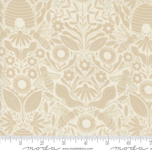 Bee Garden - Melody Damask Porcelain - by Gingiber for Moda