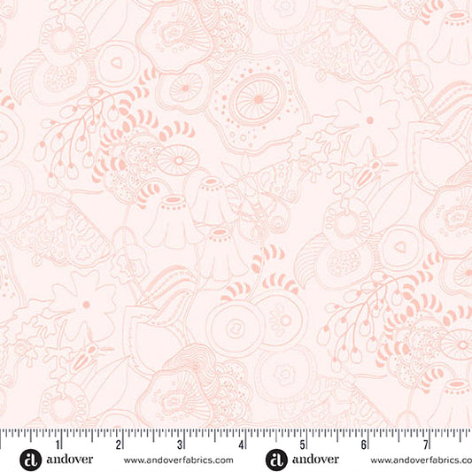 Color Camp Sun Tangle Lightest Poppy by Alison Glass for Andover A-10420-E
