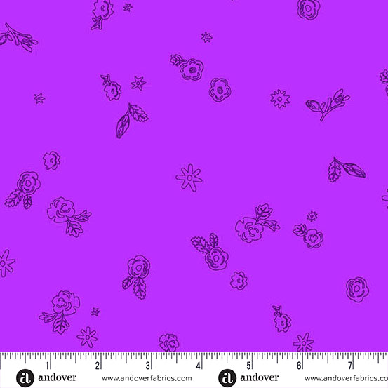 Color Camp Bloom Sprig Amethyst by Alison Glass for Andover A-10425-P