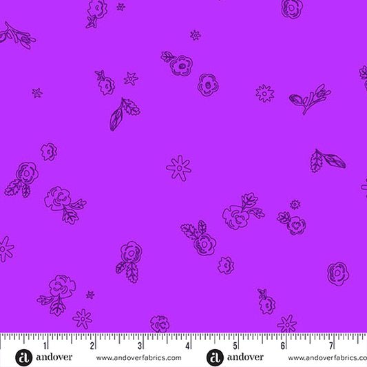 Color Camp Bloom Sprig Amethyst by Alison Glass for Andover A-10425-P