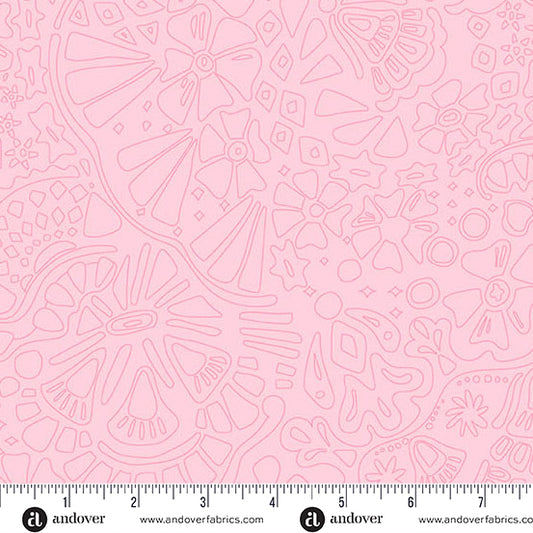 Color Camp Bloom Veil Lighter Strawberry by Alison Glass for Andover A-10426-E
