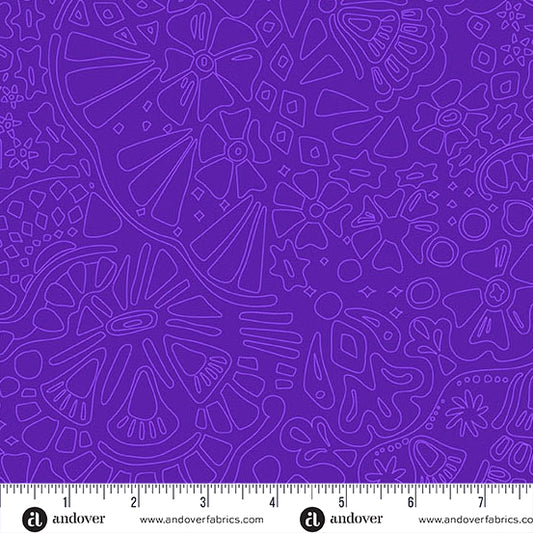 Color Camp Bloom Veil Dark Galaxy by Alison Glass for Andover A-10426-P1