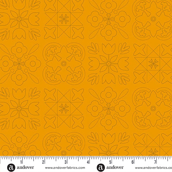 Color Camp Sun Bandana Marigold by Alison Glass for Andover A-10428-O