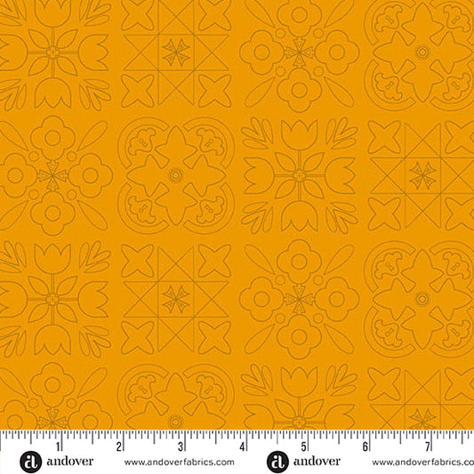 Color Camp Sun Bandana Marigold by Alison Glass for Andover A-10428-O