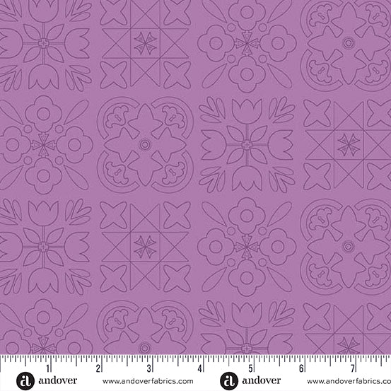 Color Camp Bloom Bandana Muted Amethyst by Alison Glass for Andover A-10428-P