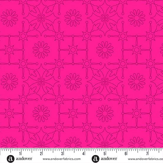 Color Camp Bloom Leatherwork Strawberry by Alison Glass for Andover A-10429-E
