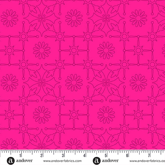 Color Camp Bloom Leatherwork Strawberry by Alison Glass for Andover A-10429-E
