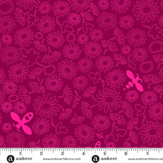 Color Camp Bloom Be Dark Peony by Alison Glass for Andover A-10431-R