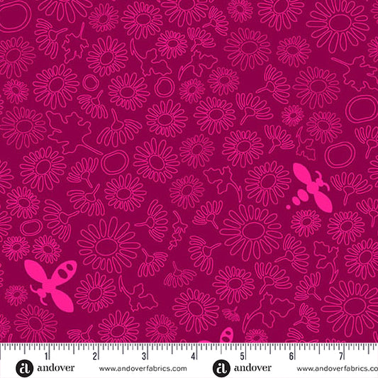 Color Camp Bloom Be Dark Peony by Alison Glass for Andover A-10431-R