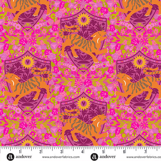 Menagerie Tiger Strawberry by Alison Glass for Andover A-10627-E