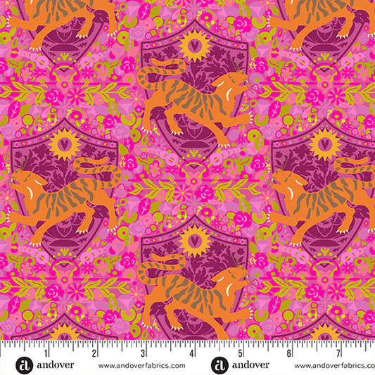 Menagerie Tiger Strawberry by Alison Glass for Andover A-10627-E