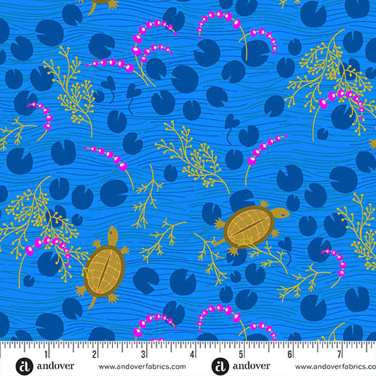 Menagerie Turtle Cobalt by Alison Glass for Andover A-10628-B