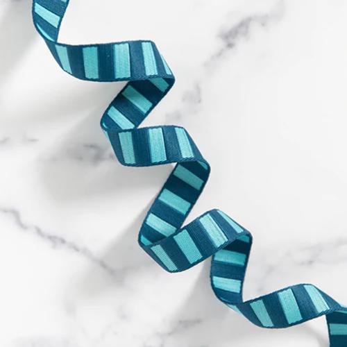 1" Bold Stripe Web Peacock/Turq SSCWEB 16 Webbing by Stitch Supply Co