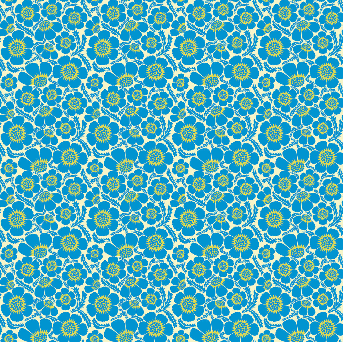 Clean Cut Prickly Cerulean for Anna Maria Textiles AMT185-62C