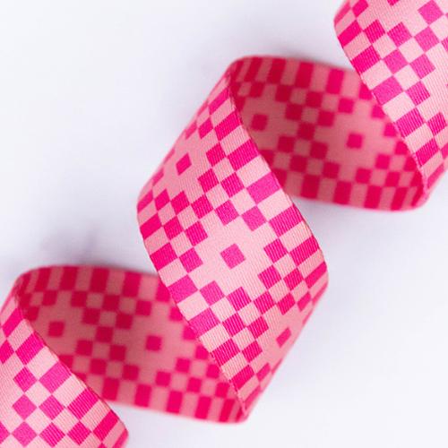 1.5" Bitmapped Webbing in Neon Pink by Rashida Coleman Hale