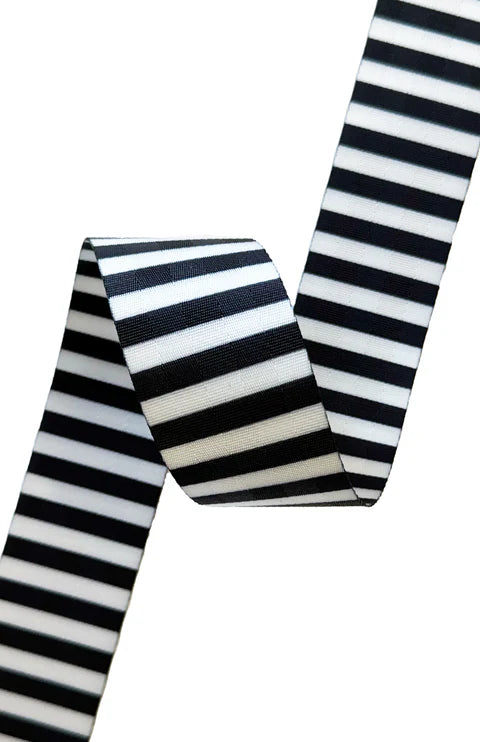 Black and White Stripe 2” Webbing by Sassafras Lane